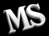 Large metallic silver 3D letters ‘MS’ tilte